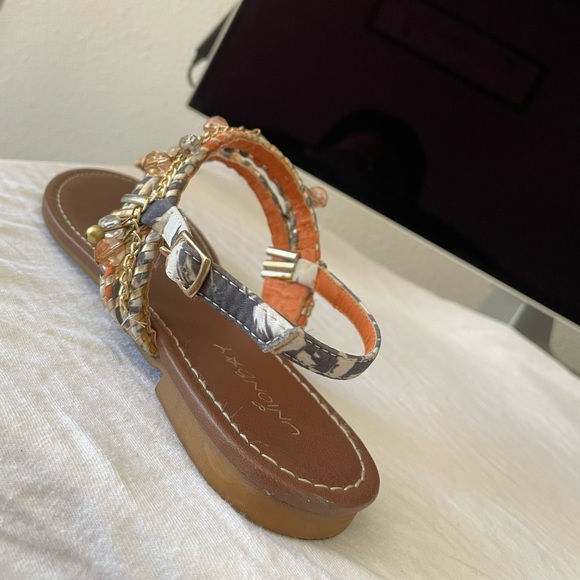 UNIONBAY Flat Sandal (Women), Orange/Grey/Cream, Size: 6 M US - Picture 15 of 16